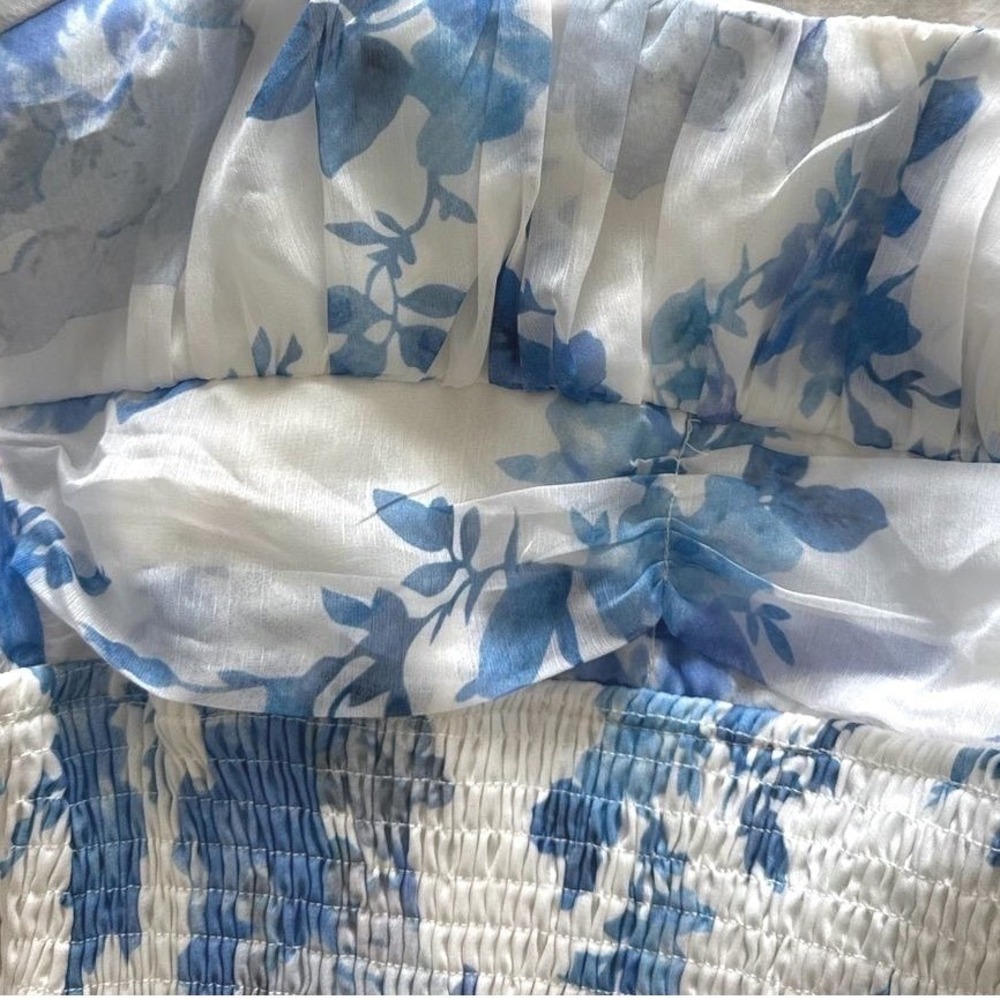 Selfie Leslie Blue Floral Mini Dress Romantic Summer Party‎ Brunch Dress Size S - Picture 10 of 12